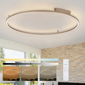 Brilagi - PORTOFINO dimmelhető mennyezeti LED lámpatest, 85 W, 230 V, 3000–6000 K, Ø 120 cm, bézs, távirányítóval