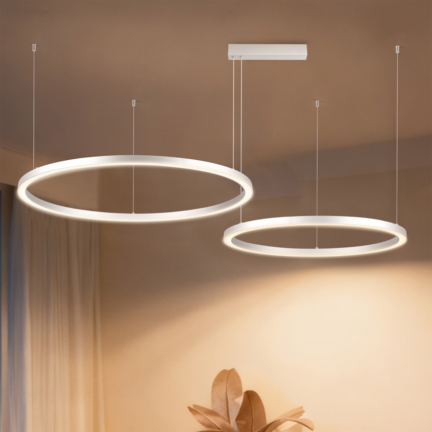 Brilagi - LED-fényerőszabályozható kábeles csillár PORTOFINO LED/98W/230V 3000-6000K ezüstszínű + távirányító