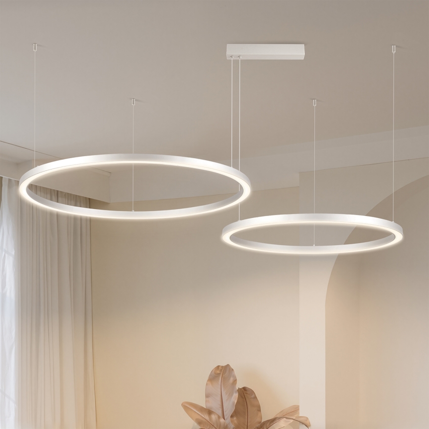Brilagi - LED-fényerőszabályozható kábeles csillár PORTOFINO LED/98W/230V 3000-6000K ezüstszínű + távirányító