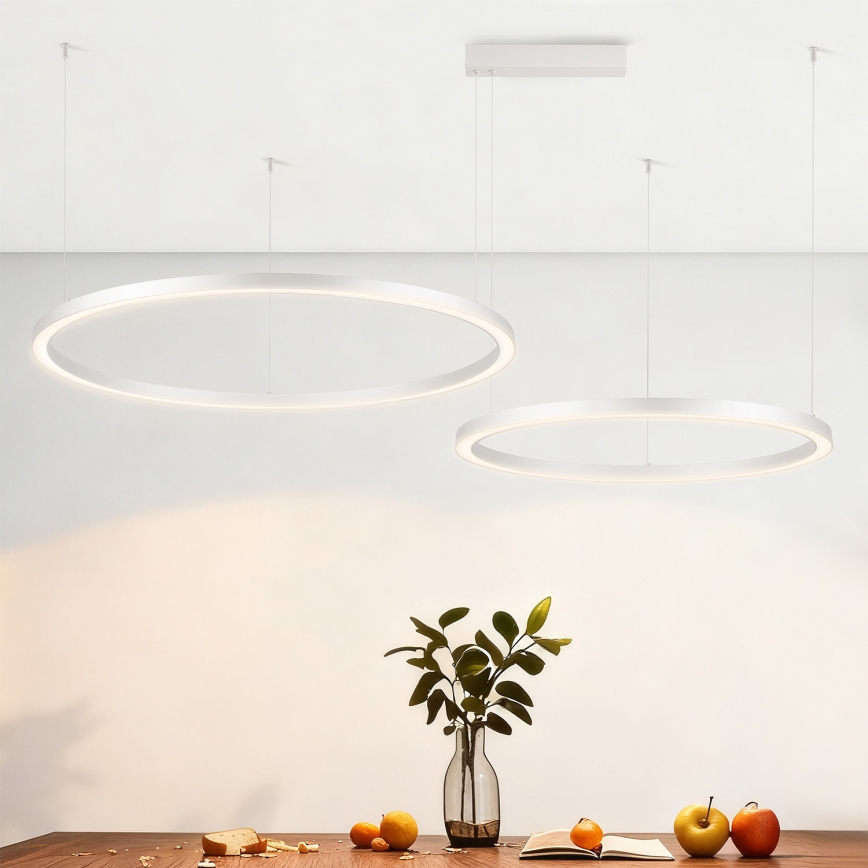 Brilagi - LED-fényerőszabályozható kábeles csillár PORTOFINO LED/98W/230V 3000-6000K ezüstszínű + távirányító