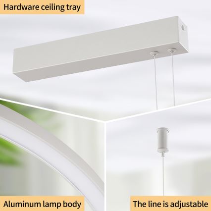 Brilagi - LED-fényerőszabályozható kábeles csillár PORTOFINO LED/98W/230V 3000-6000K ezüstszínű + távirányító