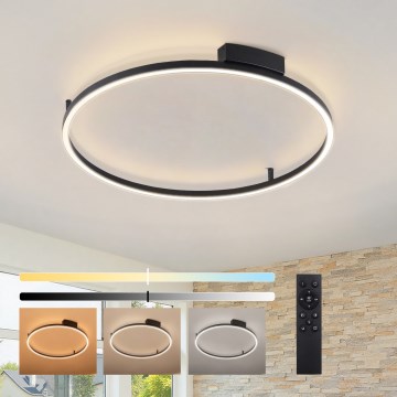 Brilagi - PORTOFINO LED/60W/230V fényerőszabályozható mennyezeti lámpa 3000-6000K átm. 80 cm fekete + távirányító