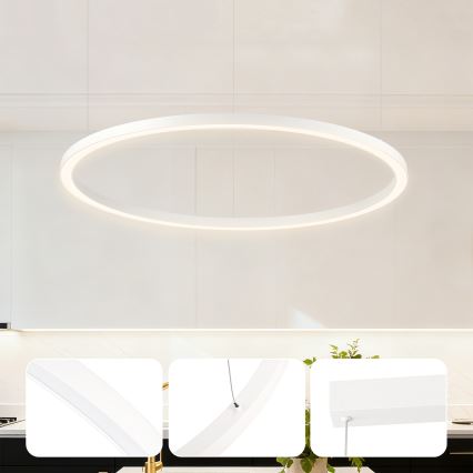 Brilagi - LED dimmelhető csillár kábeles felfüggesztéssel PORTOFINO LED/60W/230V 3000-6000K átm. 80 cm fehér + távirányító