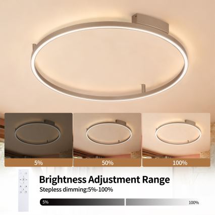Brilagi - PORTOFINO dimmelhető LED mennyezeti lámpa LED/60W/230V 3000-6000K átm. 80 cm bézs + távirányító