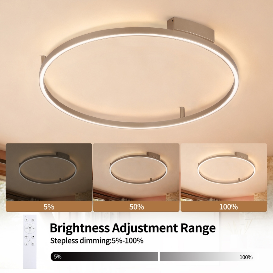 Brilagi - PORTOFINO dimmelhető LED mennyezeti lámpa LED/60W/230V 3000-6000K átm. 80 cm bézs + távirányító