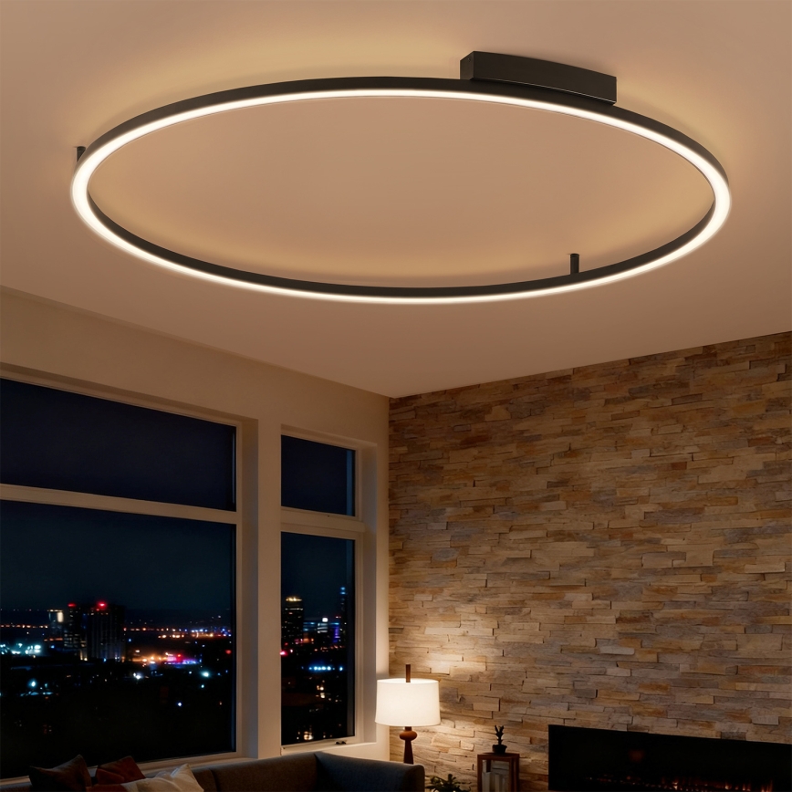 Brilagi - PORTOFINO LED fényerőszabályozható mennyezeti lámpa LED/85W/230V 3000-6000K átm. 120 cm fekete + távirányító