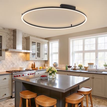 Brilagi - PORTOFINO LED fényerőszabályozható mennyezeti lámpa LED/85W/230V 3000-6000K átm. 120 cm fekete + távirányító