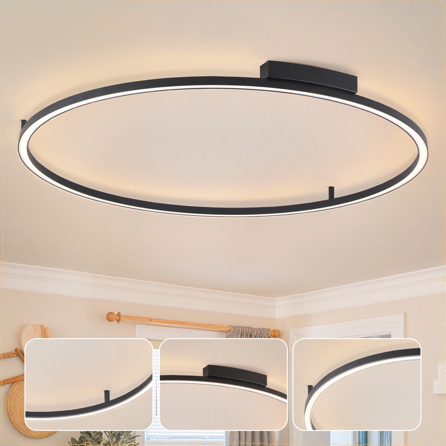 Brilagi - PORTOFINO LED fényerőszabályozható mennyezeti lámpa LED/85W/230V 3000-6000K átm. 120 cm fekete + távirányító