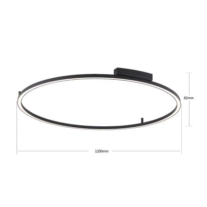 Brilagi - PORTOFINO LED fényerőszabályozható mennyezeti lámpa LED/85W/230V 3000-6000K átm. 120 cm fekete + távirányító