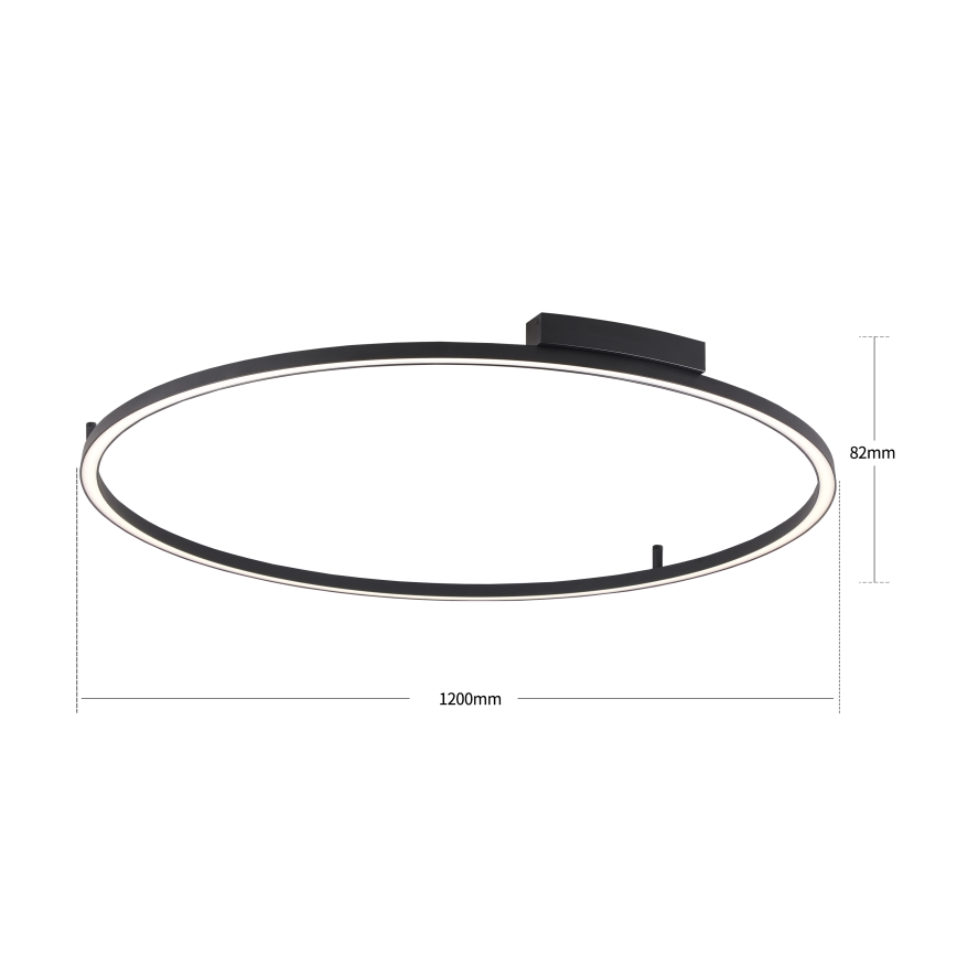 Brilagi - PORTOFINO LED fényerőszabályozható mennyezeti lámpa LED/85W/230V 3000-6000K átm. 120 cm fekete + távirányító