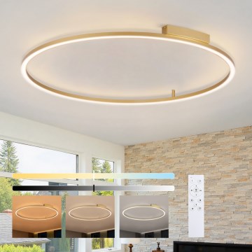 Brilagi - PORTOFINO LED dimmelhető mennyezeti lámpatest, 85W/230V, 3000-6000K, Ø 120 cm, arany + távirányító