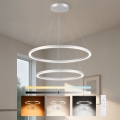 Brilagi - PORTOFINO LED fényerőszabályozható csillár kábellel LED/98W/230V 3000-6000K átm. 80 cm ezüst + távirányító