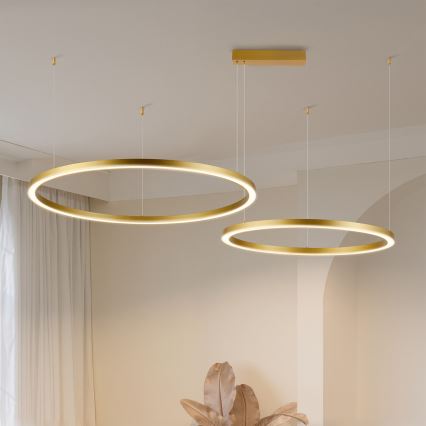 Brilagi - LED dimmelhető csillár kábelen PORTOFINO LED/98W/230V 3000–6000K arany + távirányító