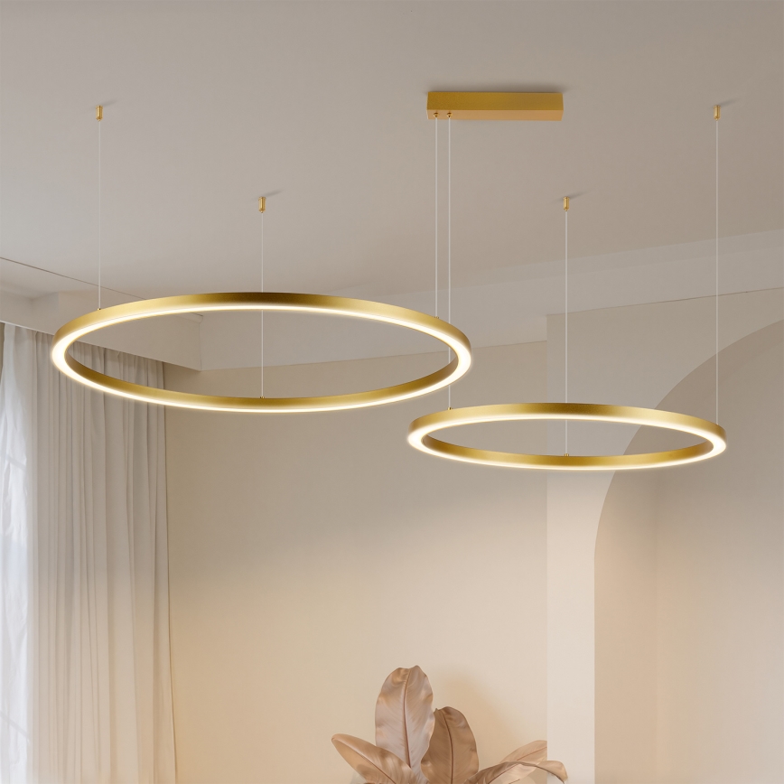 Brilagi - LED dimmelhető csillár kábelen PORTOFINO LED/98W/230V 3000–6000K arany + távirányító