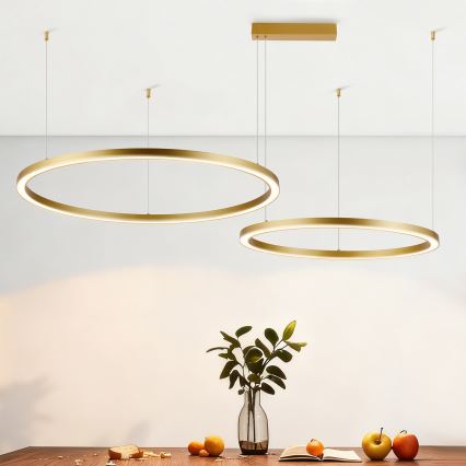 Brilagi - LED dimmelhető csillár kábelen PORTOFINO LED/98W/230V 3000–6000K arany + távirányító