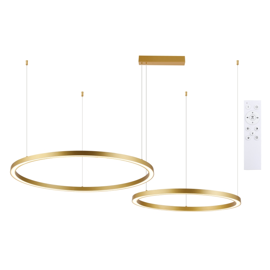Brilagi - LED dimmelhető csillár kábelen PORTOFINO LED/98W/230V 3000–6000K arany + távirányító