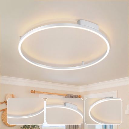 Brilagi - LED fényerőszabályozható mennyezeti lámpa PORTOFINO LED/60W/230V 3000-6000K átm. 80 cm ezüstszínű + távirányító