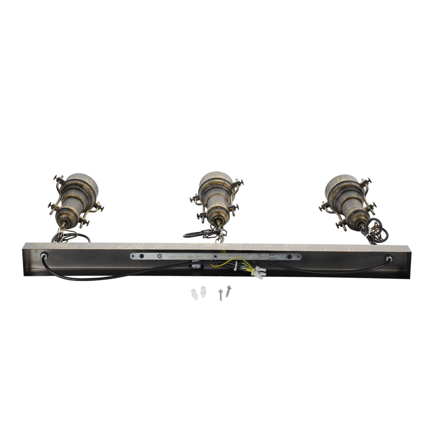 Brilagi - PYRONIC láncos csillár 3xE27/40W/230V bronz/patina