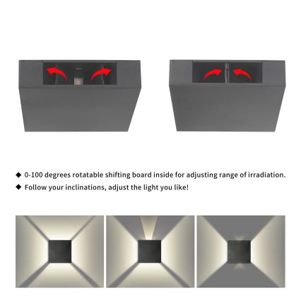 Brilagi - QUADRAY LED/4W/230V kültéri fali lámpatest, antracit, IP65
