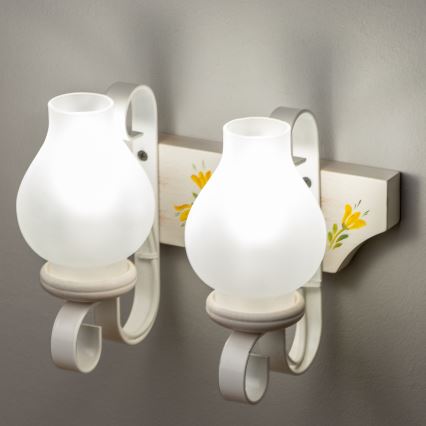 Brilagi - QUEEN fali lámpa 2xE14/40W/230V bükk/krémszínű