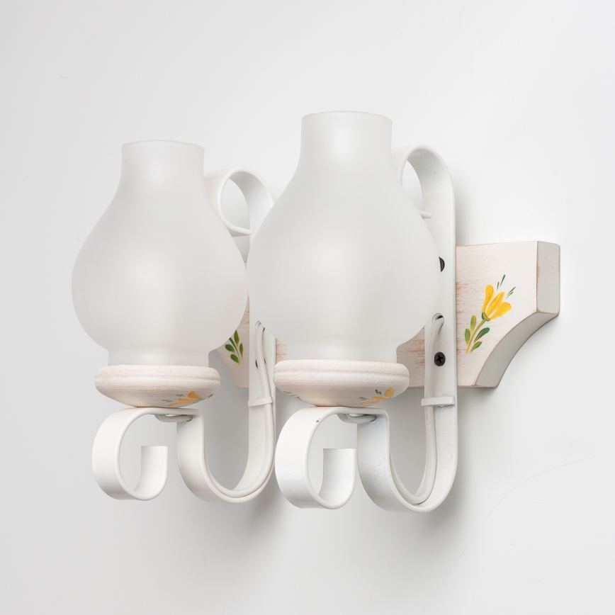 Brilagi - QUEEN fali lámpa 2xE14/40W/230V bükk/krémszínű