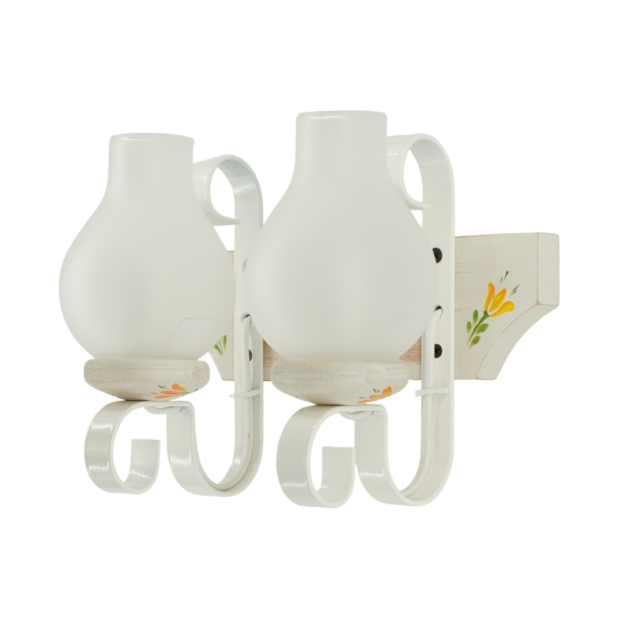 Brilagi - QUEEN fali lámpa 2xE14/40W/230V bükk/krémszínű