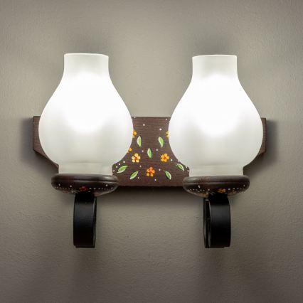 Brilagi - QUEEN fali lámpa 2xE14/40W/230V bükk/wenge