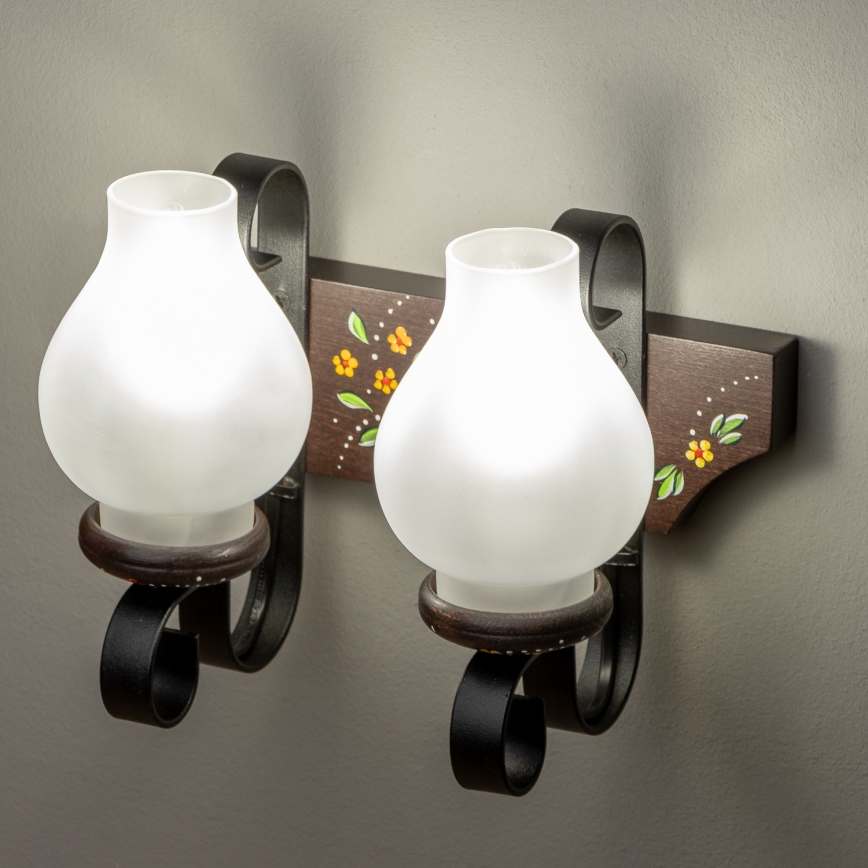 Brilagi - QUEEN fali lámpa 2xE14/40W/230V bükk/wenge