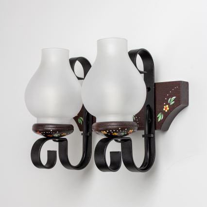 Brilagi - QUEEN fali lámpa 2xE14/40W/230V bükk/wenge