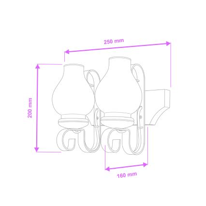 Brilagi - QUEEN fali lámpa 2xE14/40W/230V bükk/wenge