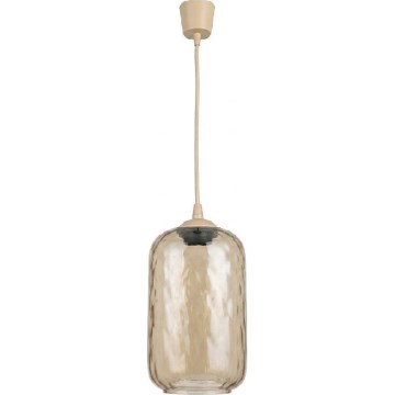 Brilagi - R GLASS LED csillár kábelen, 1xE27/60W/230V, átm. 14 cm, bézs/füstbarna