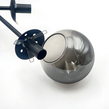 Brilagi - Ráépített csillár MALIVA 6xE14/15W/230V fekete/füstszínű