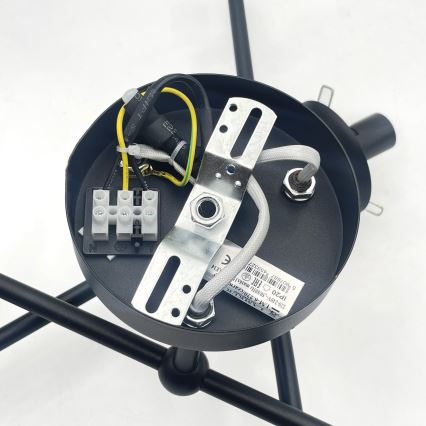 Brilagi - Ráépített csillár MALIVA 6xE14/15W/230V fekete/füstszínű