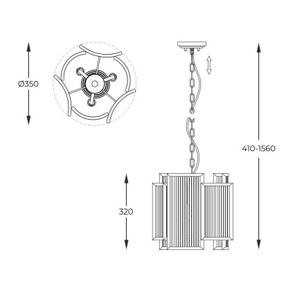 BRILAGI - RAMOS láncos csillár 3xE14/60W/230V arany