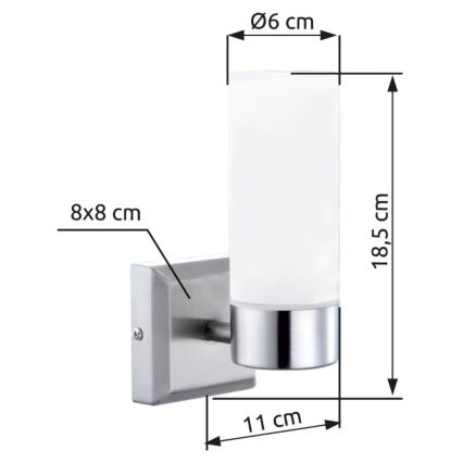 Brilagi - RAY fürdőszobai fali lámpa 1xE14/40W/230V IP44