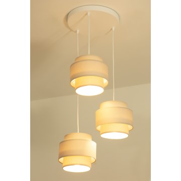 Brilagi - RESNA kábeles függeszték 3xE27/60W/230V, átmérő 45 cm, bézs