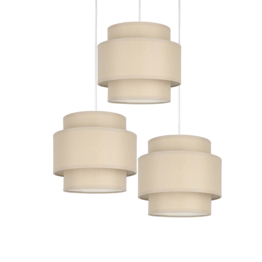 Brilagi - RESNA kábeles függeszték 3xE27/60W/230V, átmérő 45 cm, bézs