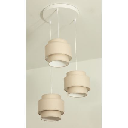 Brilagi - RESNA kábeles függeszték 3xE27/60W/230V, átmérő 45 cm, bézs