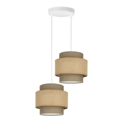 Brilagi - RESNA kábelre függesztett csillár 2xE27/60W/230V Ø 30 cm barna/bézs