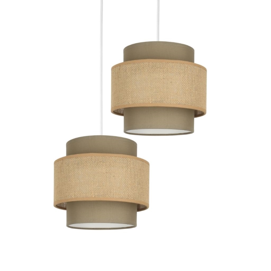 Brilagi - RESNA kábelre függesztett csillár 2xE27/60W/230V Ø 30 cm barna/bézs