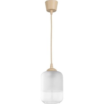 Brilagi - RETRO GLASS kábeles LED függeszték 1xE27/60W/230V, átm. 14 cm, bézs/fehér