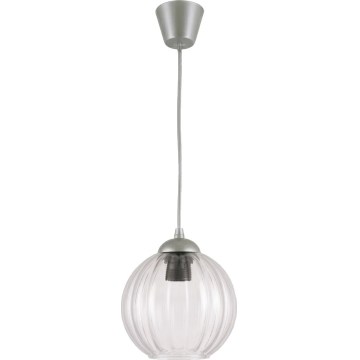 Brilagi - RETRO GLASS LED csillár kábelen 1xE27/60W/230V átm. 18 cm ezüst/átlátszó