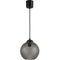 Brilagi - RETRO GLASS LED csillár kábellel 1xE27/60W/230V, átmérő 18 cm, fekete/füstszürke