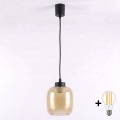Brilagi - RETRO GLASS LED függeszték kábelen 1xE27/60W/230V átm. 14 cm fekete/füstös barna
