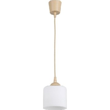 Brilagi - RETRO GLASS LED függeszték zsinóron, 1xE27/60W/230V, átm. 10 cm, bézs/fehér