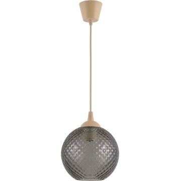 Brilagi - RETRO GLASS LED kábeles függeszték, 1x E27 (max. 60W), 230V, átm. 18 cm, bézs/füstszürke