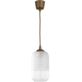Brilagi - RETRO GLASS LED zsinóros függeszték 1xE27/60W/230V, átmérő 14 cm, barna/fehér