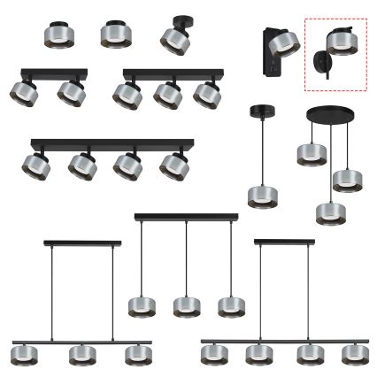 Brilagi - LED RGB+CCT fényerőszabályozható fali lámpa AURA LUX 1xGX53/14W/230V 2700-6500K Wi-Fi Tuya fekete/füstszínű