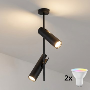 Brilagi - RGBW LED fényerőszabályozható rudas csillár BRANCH 2xGU10/6,5W/230V 2700-6500K fekete