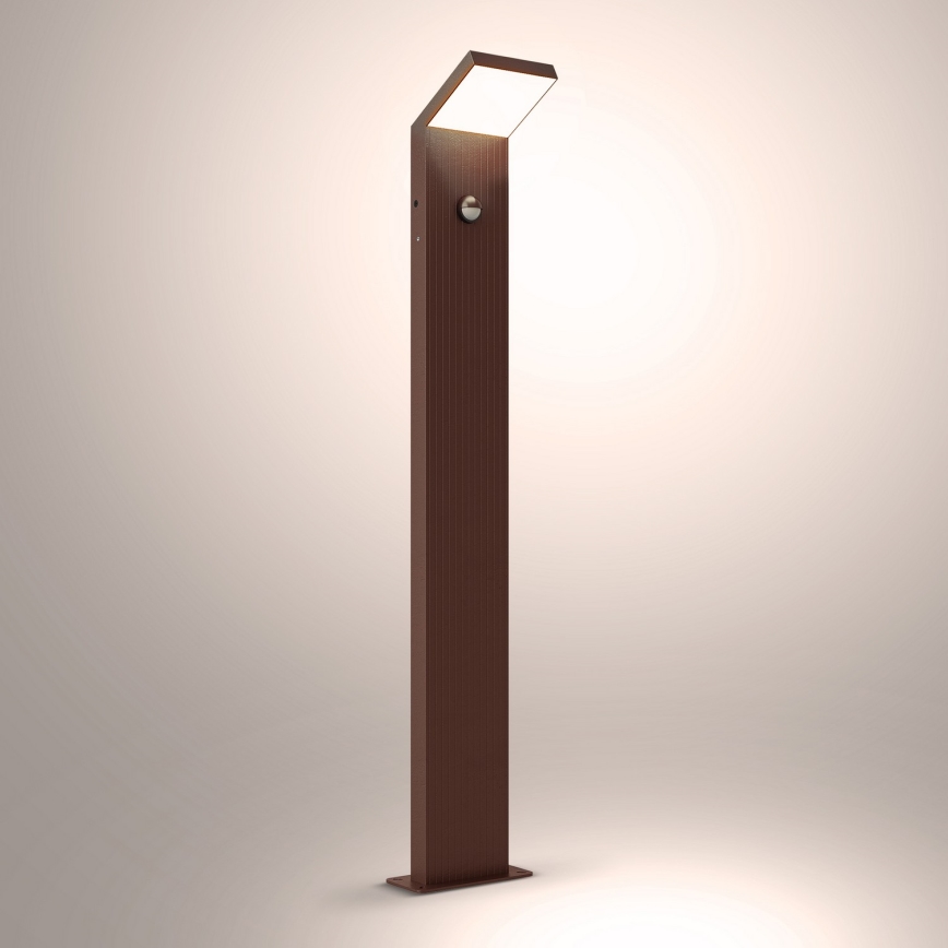 Brilagi - RIANO kültéri LED lámpa mozgásérzékelővel LED/8W/230V barna IP65 80 cm